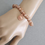 sunstone bracelet, sun bracelet, sun charm, sunstone, women gift, gift for woman, gift for her, sun
