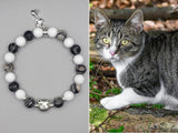 gray white tabby cat , cat gift, cat lover gift , tabby cat art , cat bracelet , cat lover bracelet . cat charm , gray white cat , tabby cat , gray tabby cat