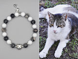 gray white tabby cat , cat gift, cat lover gift , tabby cat art , cat bracelet , cat lover bracelet . cat charm , gray white cat , tabby cat , gray tabby cat