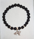 black onyx men bracelet lion