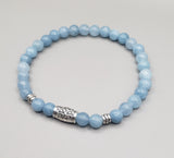 aquamarine semi precious gemstone bracelet