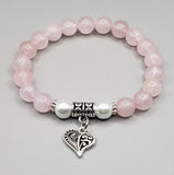 rose quartz charm bracelet