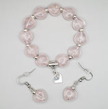 Rose Quartz Heart Set