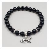 Black Onyx Men Bracelet Lion (silver)