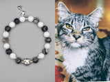 gray white tabby cat , cat gift, cat lover gift , tabby cat art , cat bracelet , cat lover bracelet . cat charm , gray white cat , tabby cat , gray tabby cat