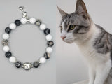 tabby white cat, cat memorial bracelet ,gray white tabby cat , cat gift, cat lover gift , tabby cat art , cat bracelet , cat lover bracelet . cat charm , gray white cat , tabby cat , gray tabby cat