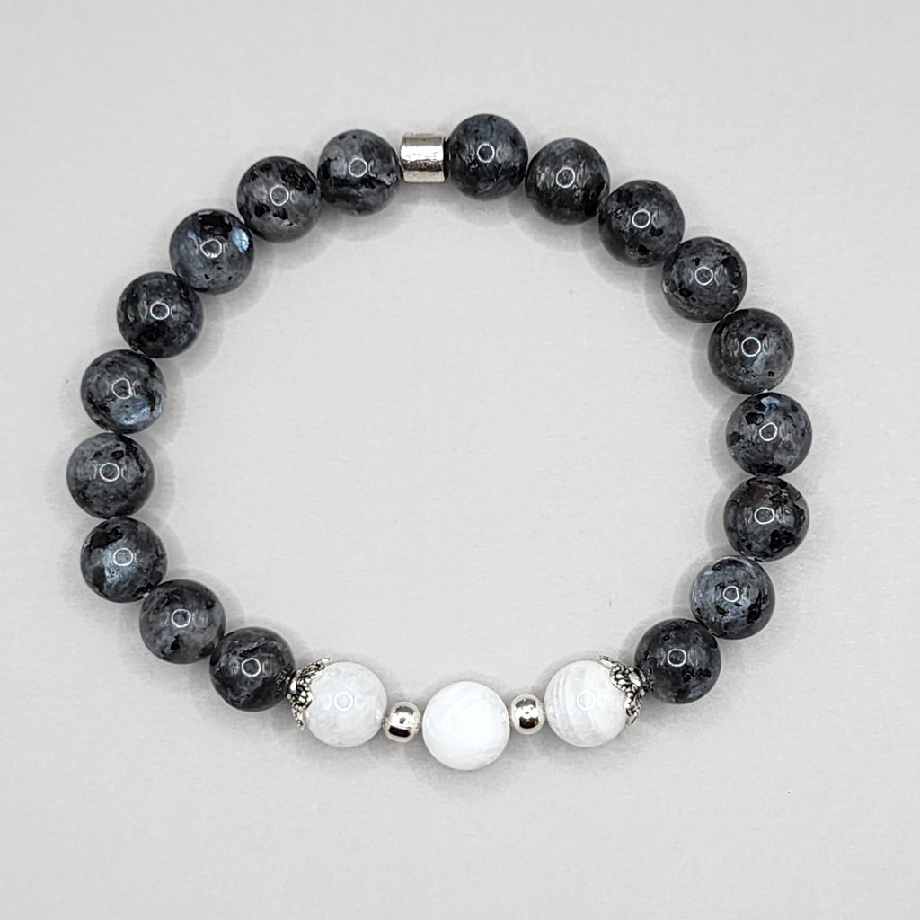 Black Moonstone Rounded Bracelet - Crystal Auras