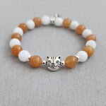 Orange White Cat Bracelet