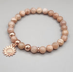 sunstone bracelet, sun bracelet, sun charm, sunstone, women gift, gift for woman, gift for her, sun  