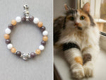 Dilute Calico Cat , calico cat, gray calico cat, cat gift ,cat jewelry, cat lovers gift, cat memorial gift, cat charm , cat bracelet , tri color cat ,gray orange white, cat bracelets, cat jewelry, cat gift ideas ,gift for cat lovers, gemstone bracelet