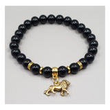 Black Onyx  Men Bracelet Lion