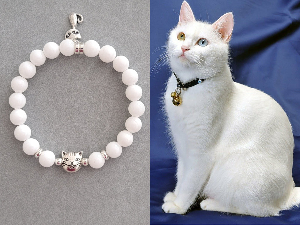 Gray Cat Bracelet, Cat Bracelets, Kitty Bracelets, Cat charm bracelets, Pet Bracelets, Cats, Gemstone Bracelets